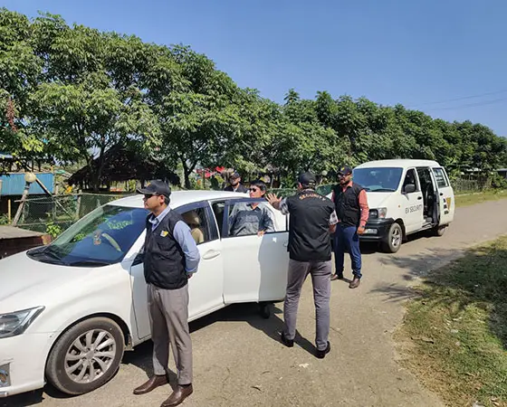 Euro Vigil close protection officers and security escort vehicles providing executive protection services in Bangladesh.