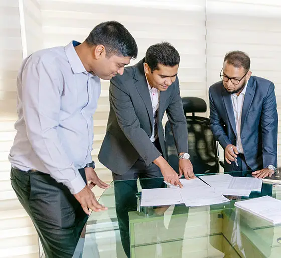 Euro Vigil corporate management team and risk consultants reviewing Security Survey and Risk Assessment.